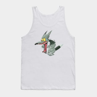 Scared Wolf Funny Tank Top